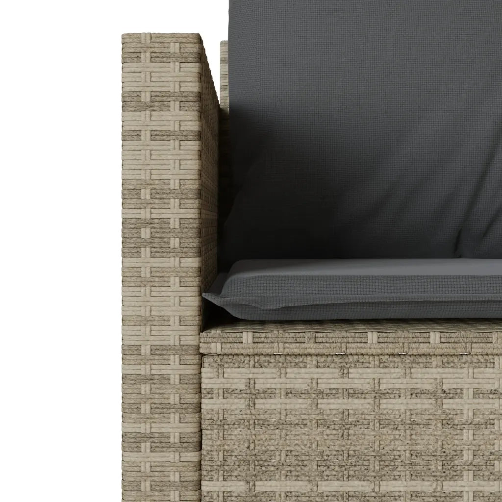 Set da Bistr¨° 3 pz | Set Salotto da Giardino con Cuscini Grigio Chiaro in Polyrattan