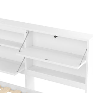 Divano letto - Xylo - 140x200cm testiera con contenitore, bianco