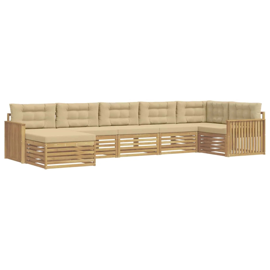 Set di divani da esterno con cuscino 7 pcs Bianco e Beige 3390843