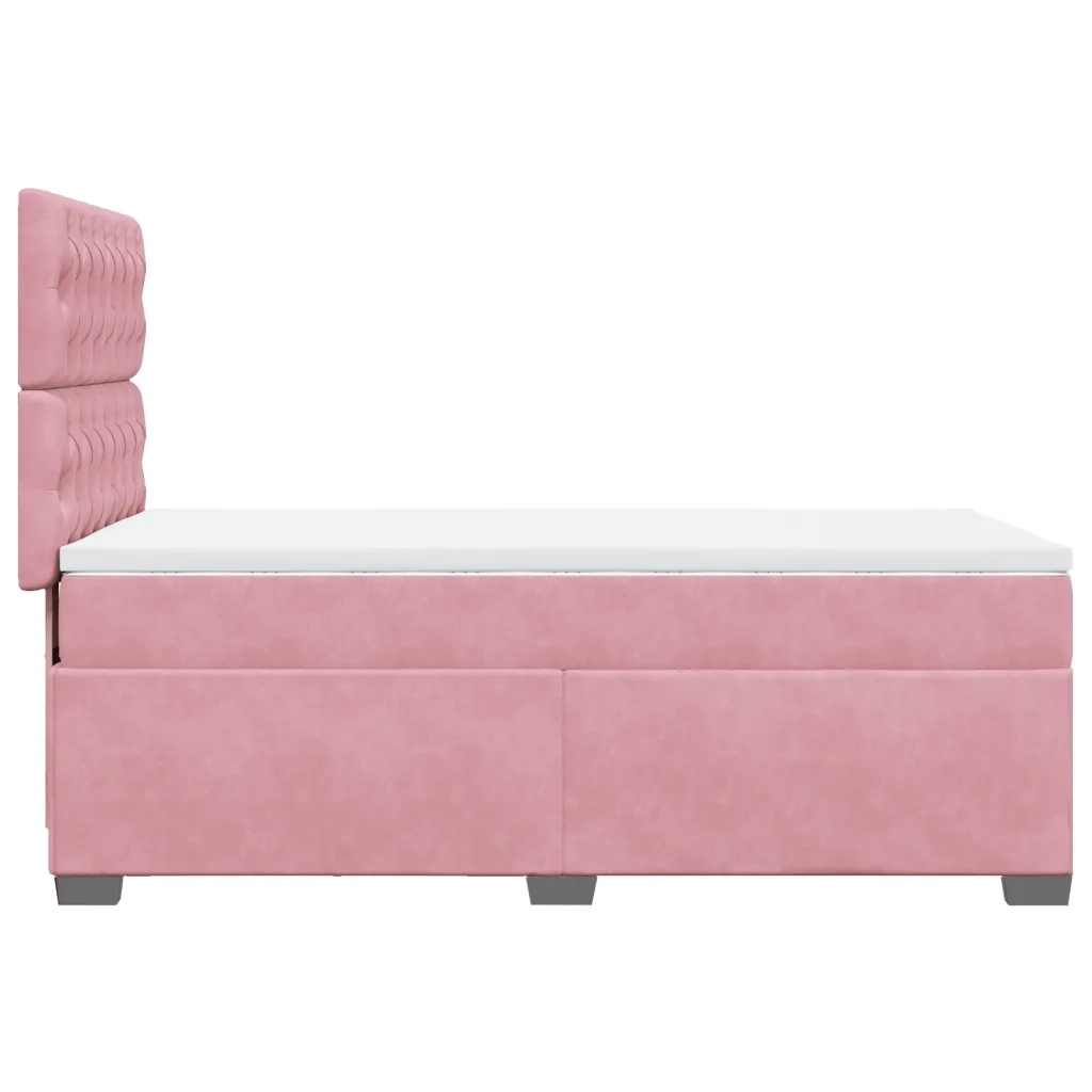 vidaXL Giroletto a Molle con Materasso Rosa 90x190 cm in Velluto