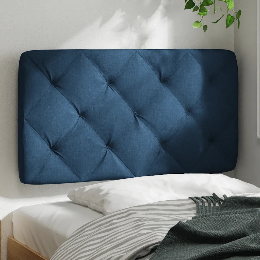 Coussin de tête de lit bleu 90 cm tissu