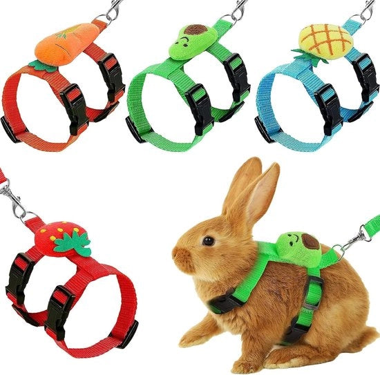 Set di 4 attrezzi per il trasporto di piccoli animali - Cinture per conigli con decorazioni per conigli e cuccioli