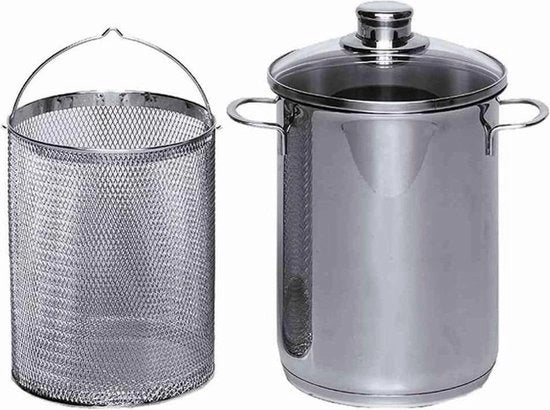 Vaso per spargi semi con set di mandorle - 16 cm, 42 l - acciaio inossidabile