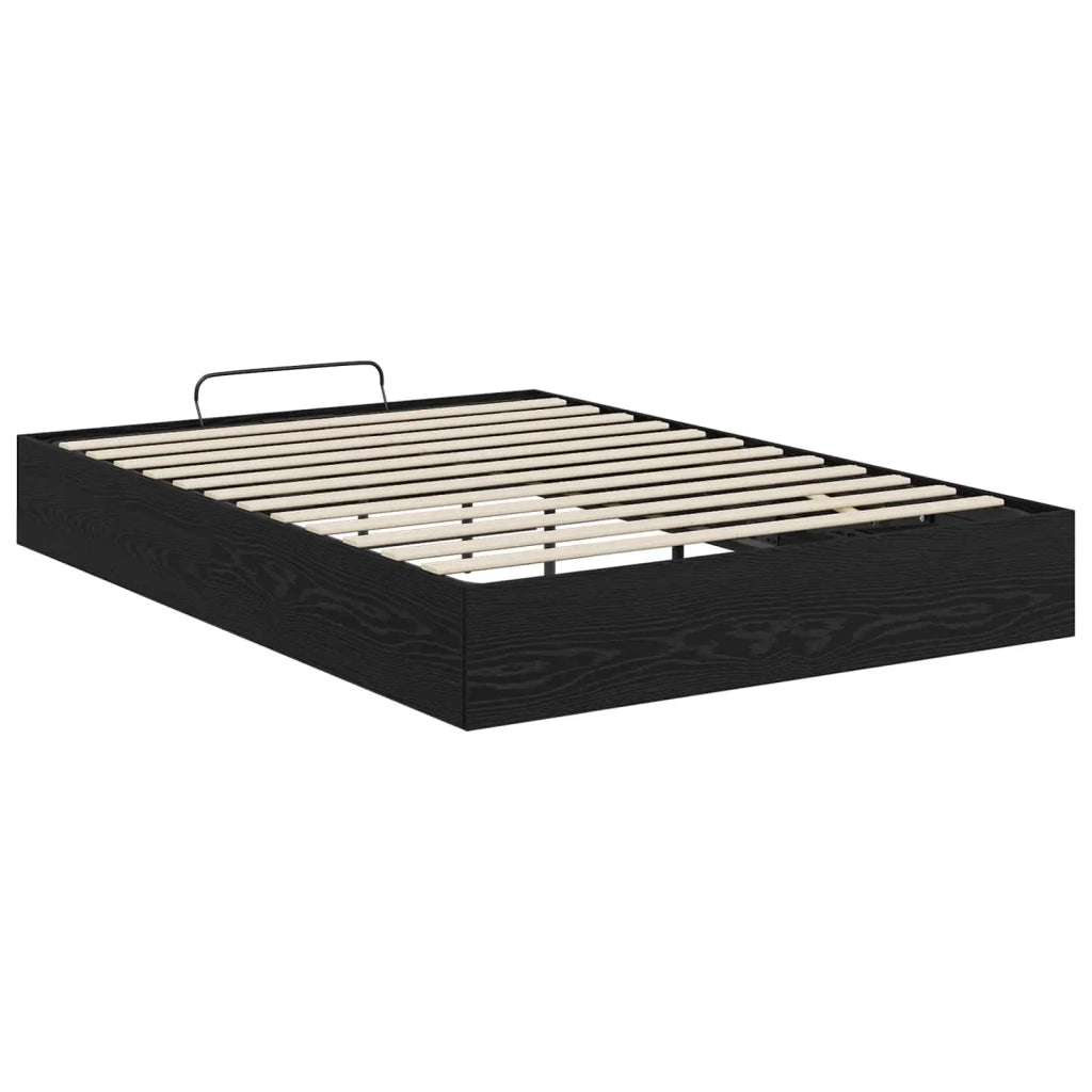 Letto ottomano con archiviazione Rovere Nero 203 x 120 x 25 cm 3409238