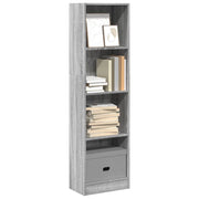 Libreria-Scaffale per Libri-Mobile di Stoccaggio Grigio Sonoma 40x24x143 cm in Legno Multistrato