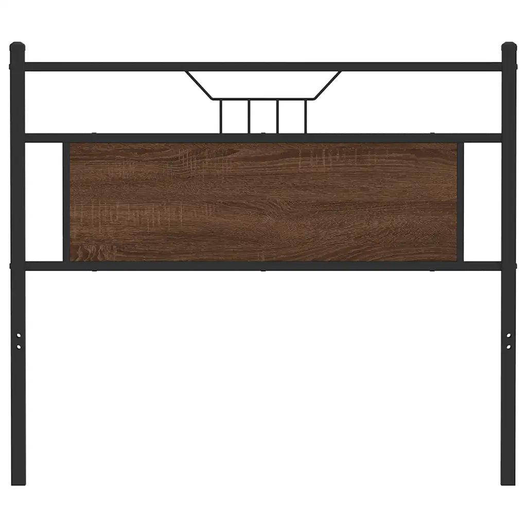 Testiera Rovere Marrone 100 cm in Legno Multistrato e Acciaio
