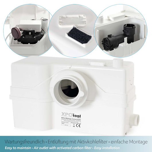 Stazione di sollevamento 4/2 con trituratore WC 800 watt Pompa per acque reflue