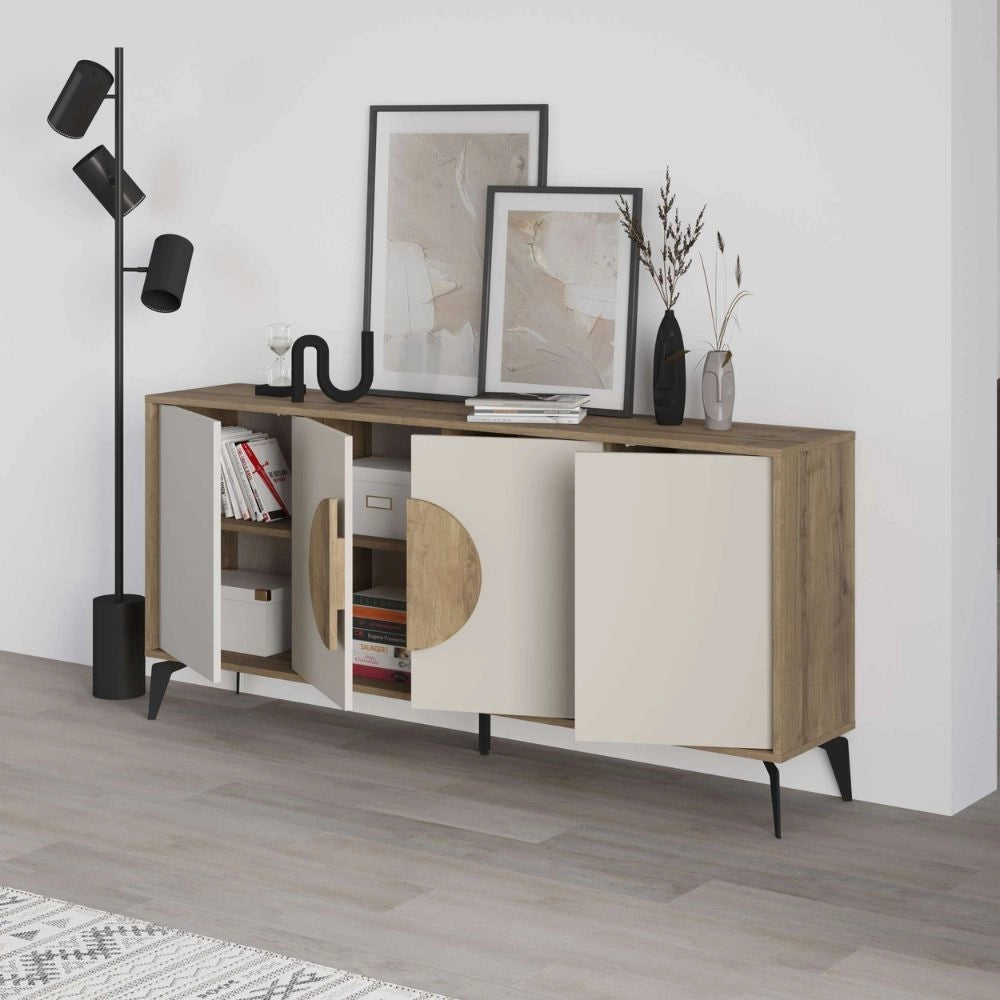 Madia 4 ante Gora180 colore noce e cashmere 180x35,6x82