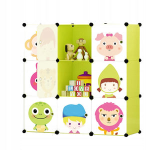 Armadio per Cameretta Verde Modulabile Ideale per Vestiti e Giocattoli