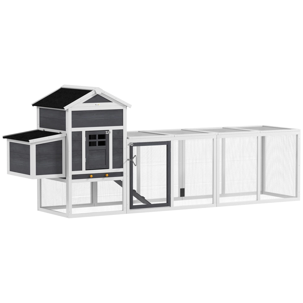 Pollaio in legno con nidiata ¨C zephmum ¨C 297.5x68x118 cm bianco