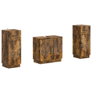 Set di Armadi da Bagno da 2 Pezzi HOORN Rovere Fumo 3418040