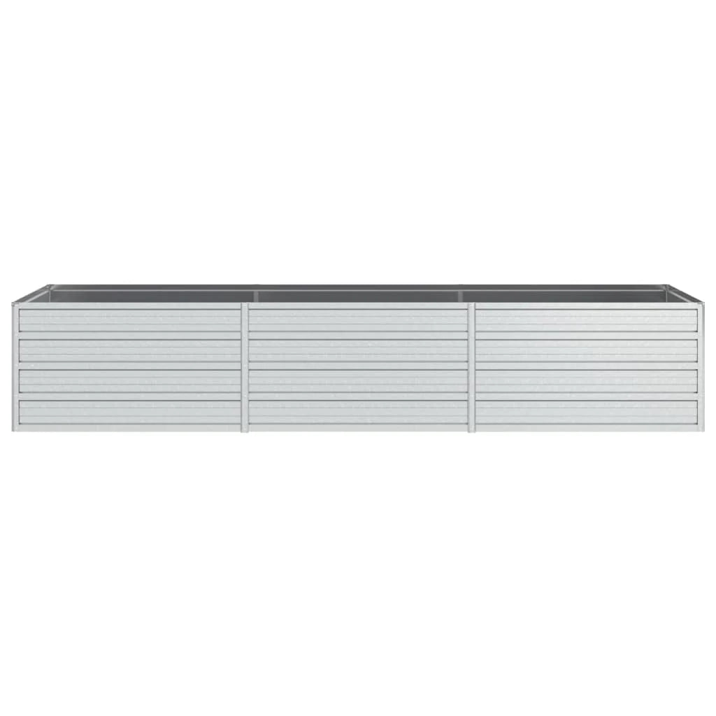 Fioriera rialzata per piante fiori patio giardino 240 x 80 x 45 cm acciaio zincato argento 02_0039413