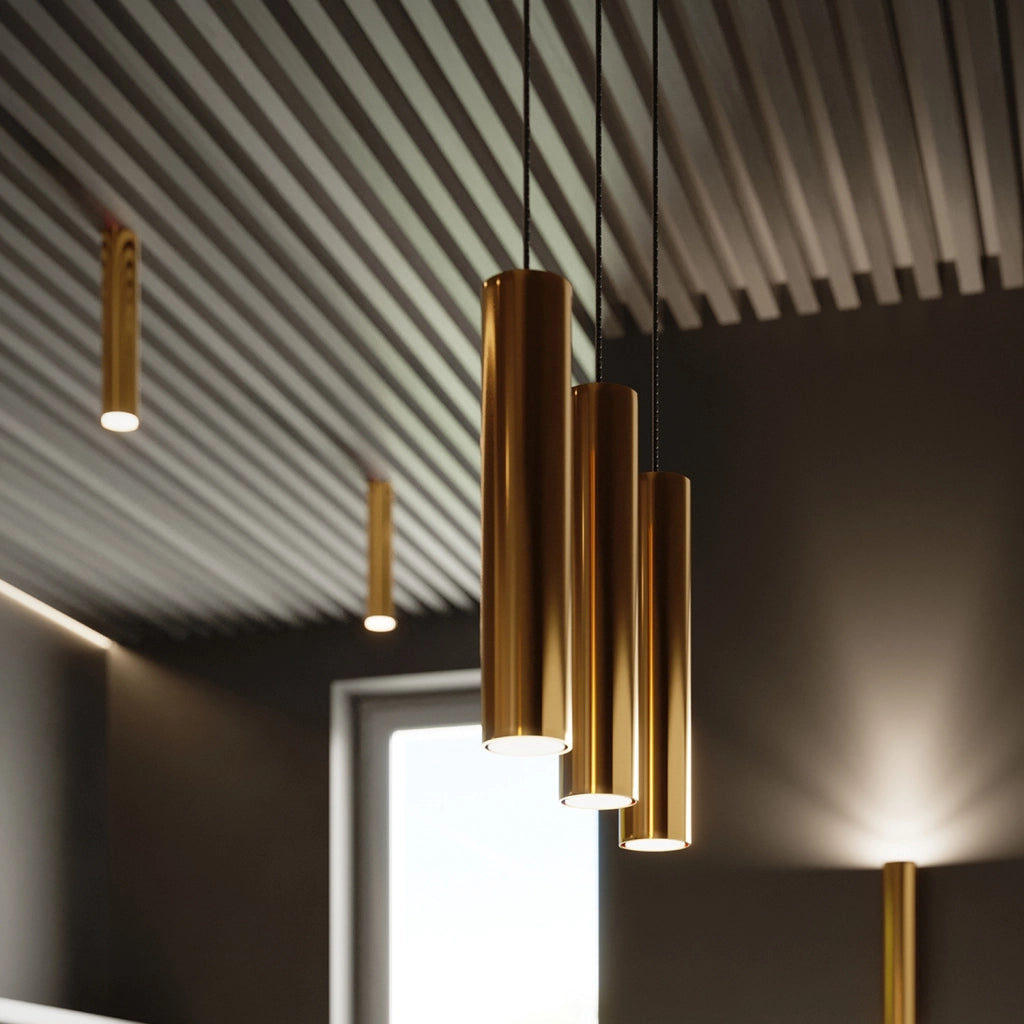 Applique parete oro tubo su-giù 2xGU10 MODENO Pure Lume