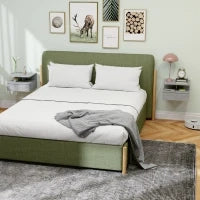 Set da 2 Comodini Sospesi per Camera da Letto con Cassetto e Mensola in Legno 35x32x22.5cm,Grigio