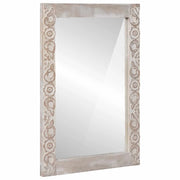 Specchio da parete Bianco 70 x 50 cm Legno di mango massello 4018399