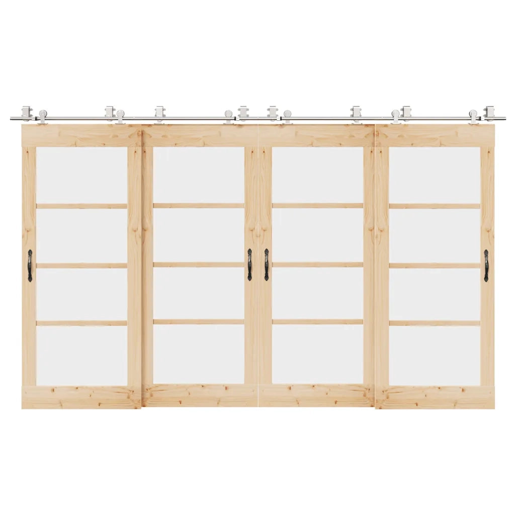 Kit Binari Porta Scorrevole 366 cm Acciaio Inossidabile Argento