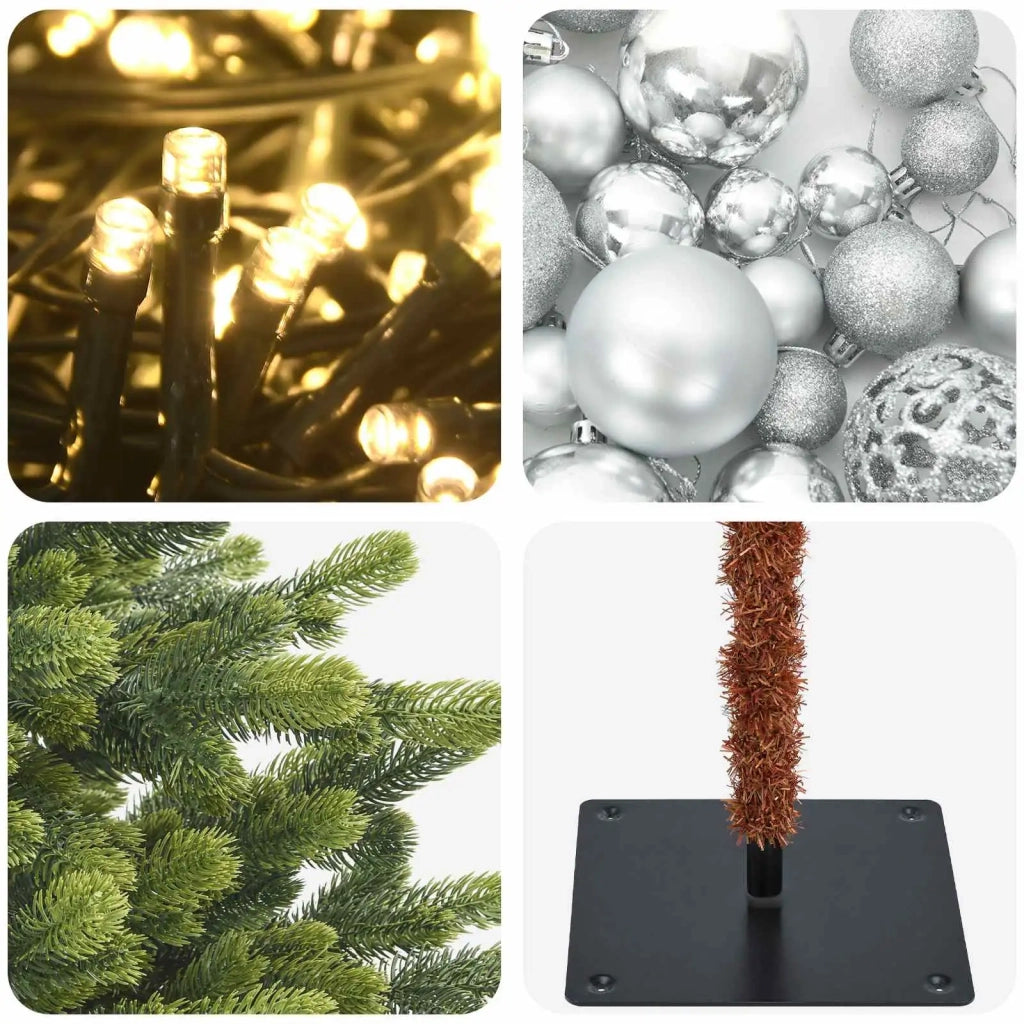 Albero di Natale artificiale con palline 180 cm 300 LED 3466959