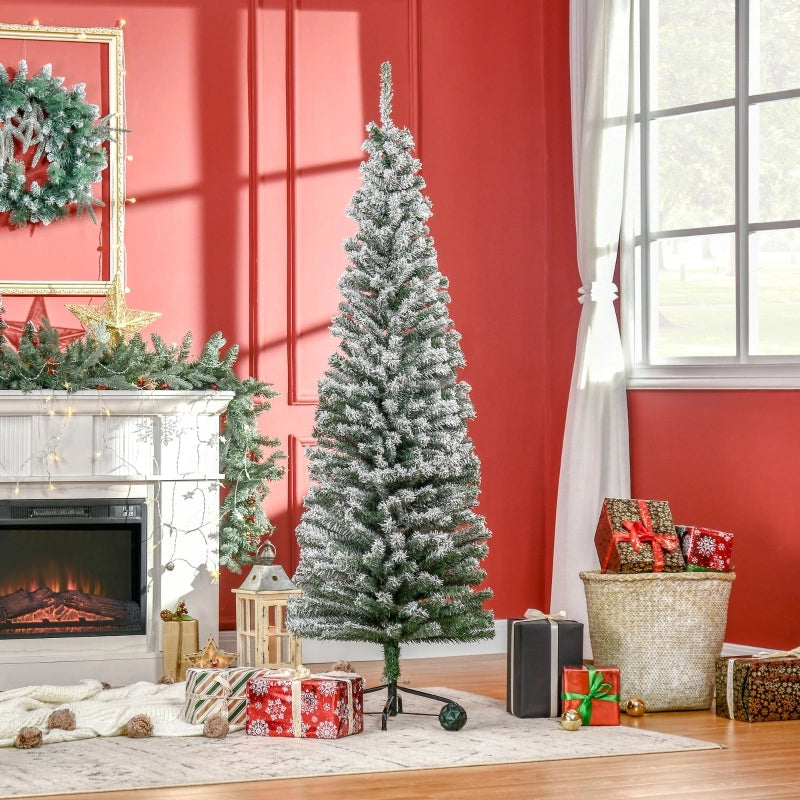 Albero di Natale artificiale, 180 cm, a forma di pino con neve, 492 punte, per uso interno.