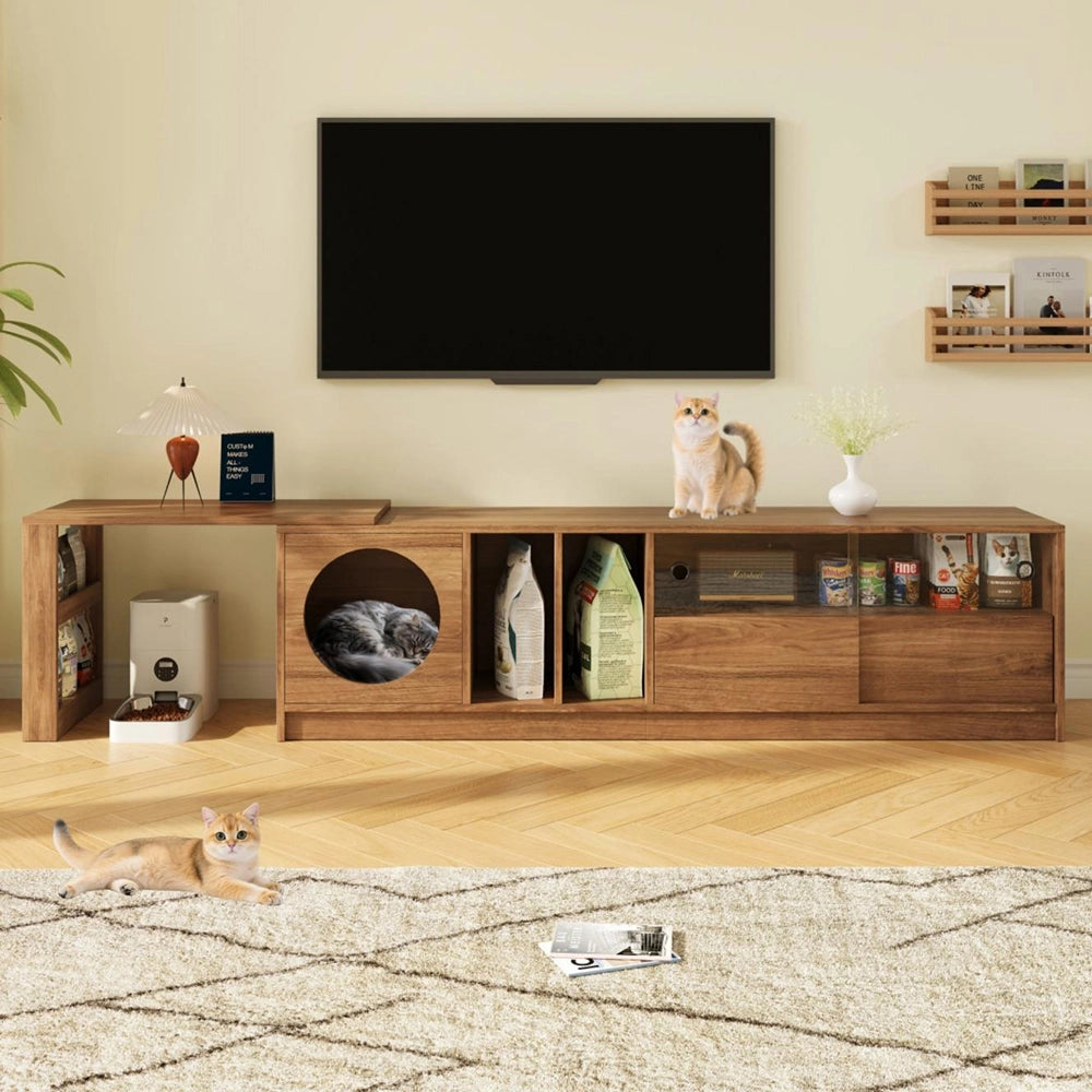 Mobile TV girevole - Xylo - 180(+80)x40x50 cm per animali