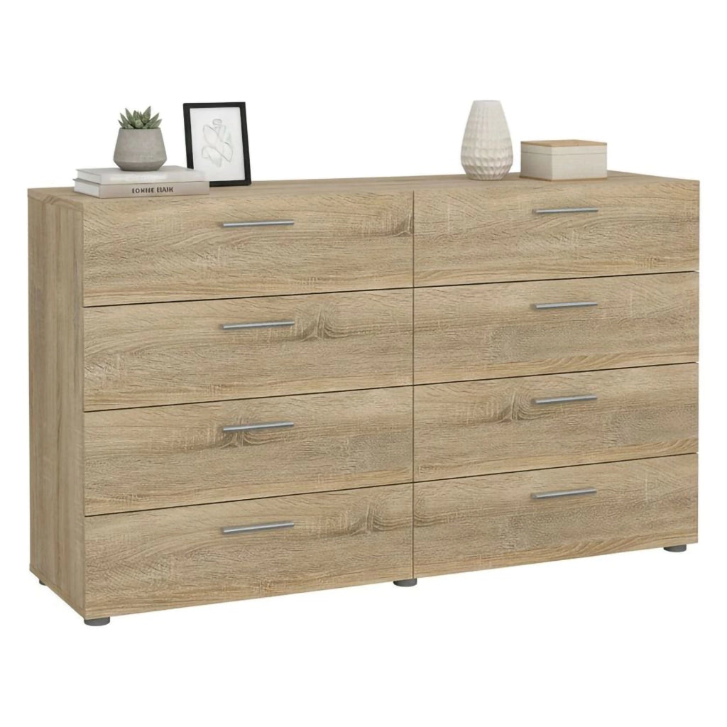 Credenza Phethai, Buffet da soggiorno, Madia da salotto, Dispensa da cucina, 140x40 h82 cm, Quercia