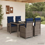 Set da pranzo per esterni 5 pz polyrattan 3422324