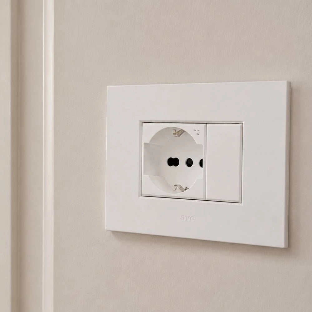 Placa in tecnopolimero smart easy s44 per serie civile *** colore bianco opaco, numero posti 3 moduli, confezione 1
