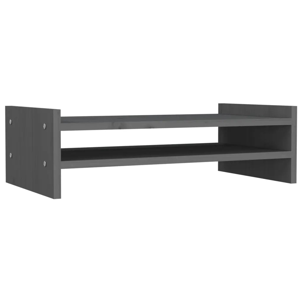 Supporto per Monitor Grigio 50x27x15 cm Legno Massello di Pino 814021