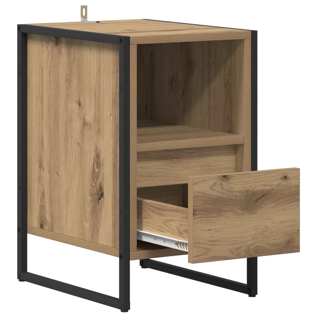 Comodino-Tavolino da notte Rovere Artigianale 39,5 x 30 x 50 cm Legno multistrato 988307
