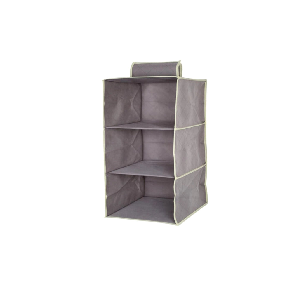 OWIJI Organizer Portaoggetti Appendere Armadio 3 Ripiani 60 x 30 x 30 cm Salvaspazio Divisori Interno Pieghevole Contenitore Vestiti Scarpe