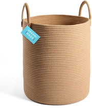 Cestino per la stanza dei bambini, contenitore per giocattoli e coperte con maniglia, grande cesto in cotone per la stanza dei bambini - 38x45cm, colore miele
