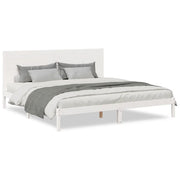 Letto matrimoniale | Letto per adulti | Giroletto Extra Lungo senza Materasso Bianco 180x220cm Massello