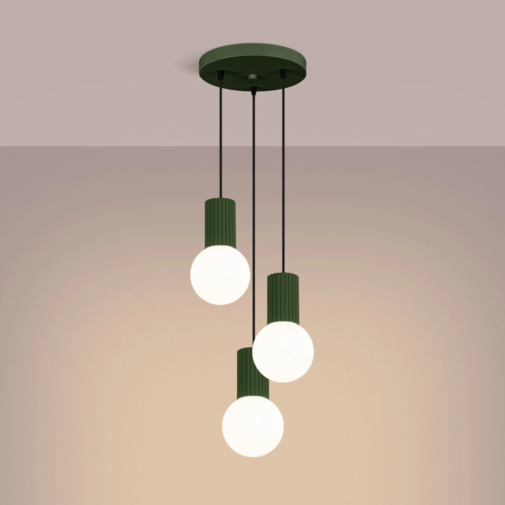 Lampadario moderno rotondo SFERA Pure Lume 3 luci verde