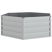 Fioriera rialzata per piante e fiori terrazza giardino 129 x 45 cm acciaio zincato argento 02_0039361