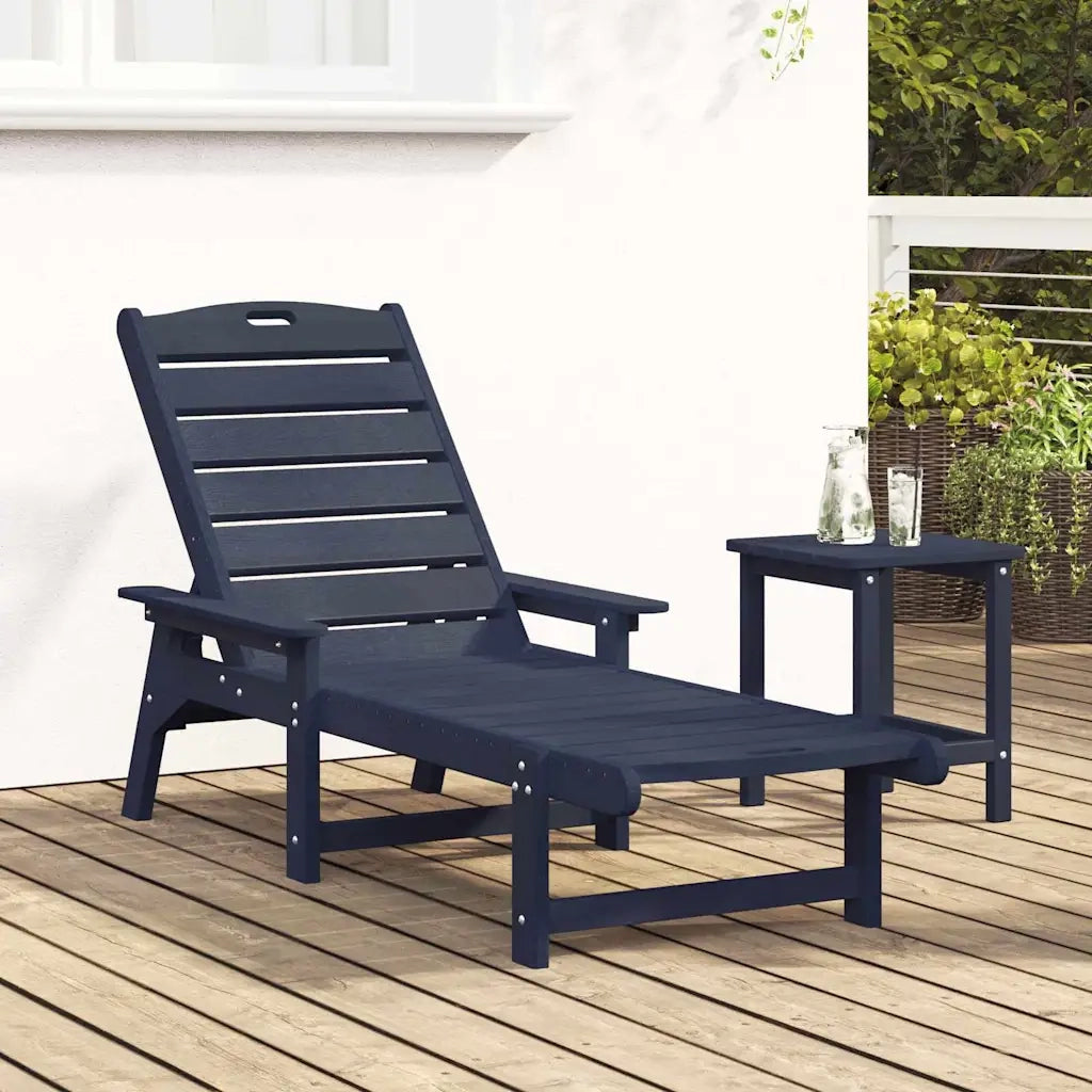 Lettino da sole Blu navy 195,5 x 53 x 98,5 cm HDPE 42006638