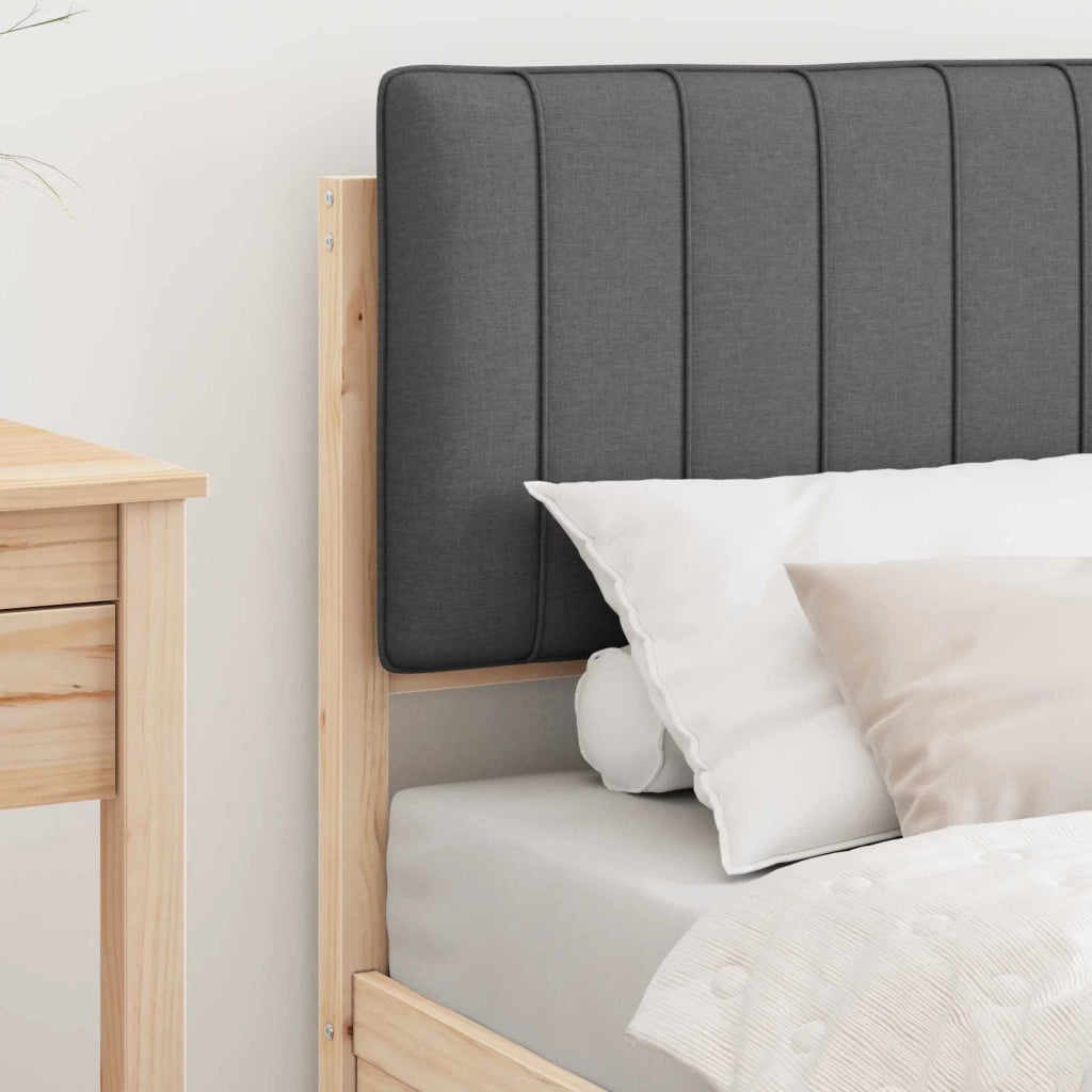 Letto con Testiera Rivestita Grigio scuro 75 x 190 cm 877810
