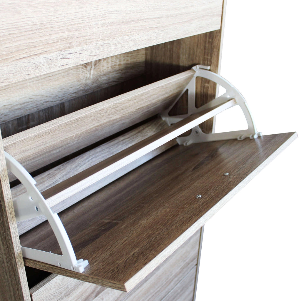 SCARPIERA SALLY LEGNO NATURALE CON 2 ANTE A RIBALTA 60 X 24 X H80 CM