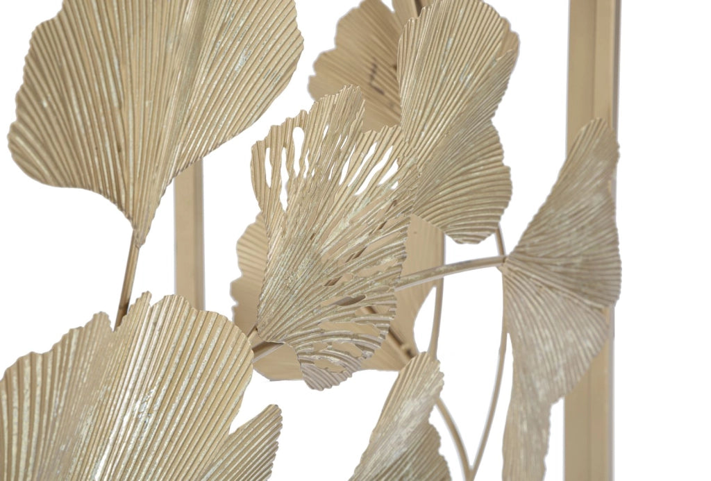Consolle in metallo e vetro 108x36.5x80cm Leaf Oro