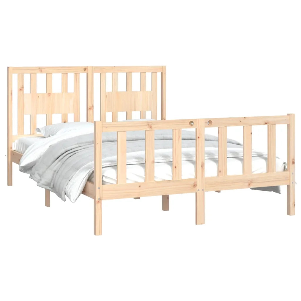 Giroletto con Testiera-Struttura Letto con testiera in Legno Massello di Pino 120x200 cm