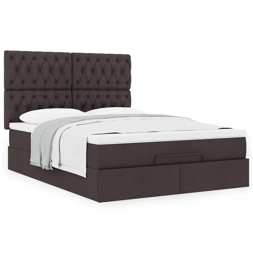Struttura Letto Pouf con Materasso 140x190 cm in Tessuto 3313240