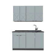 Cucina completa Fame-Line Blu-grigio chiaro/Antracite 140 cm, PL Antracite Vicco