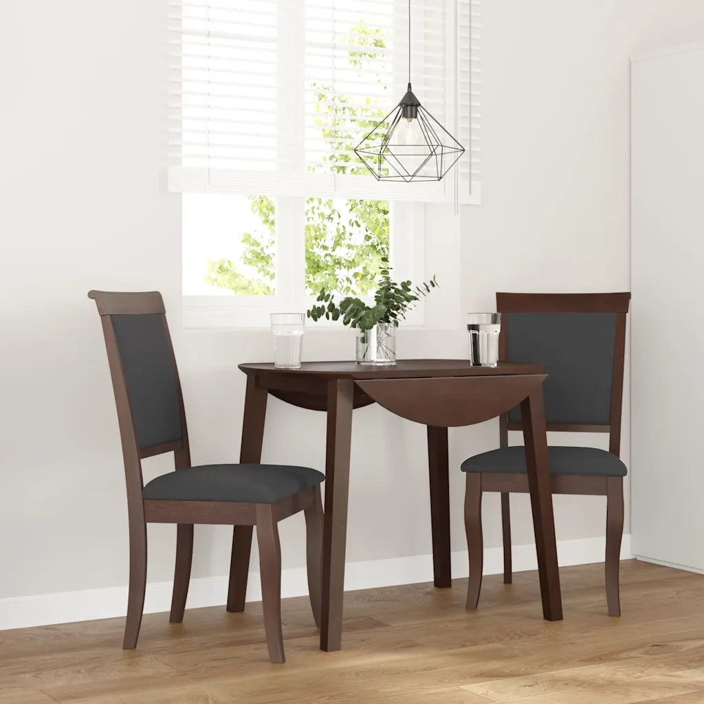 Sedie da Pranzo con Cuscini 2pz Marrone Legno Massello di Hevea 4102487