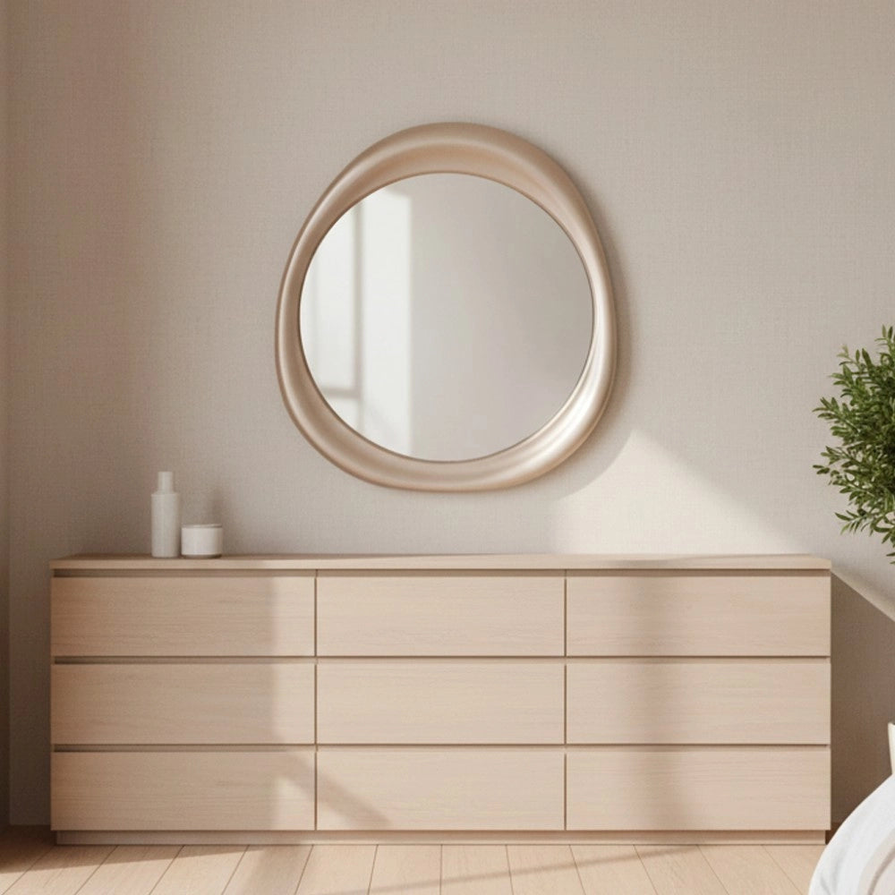 Specchiera Sagomata di Design SP48 88x85 cm Colore Cashmere | Specchio da Parete Moderno a Forma Irregolare