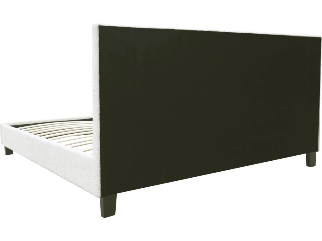 Letto in tessuto riccio "Maria" con LED 140x190cm - Crema