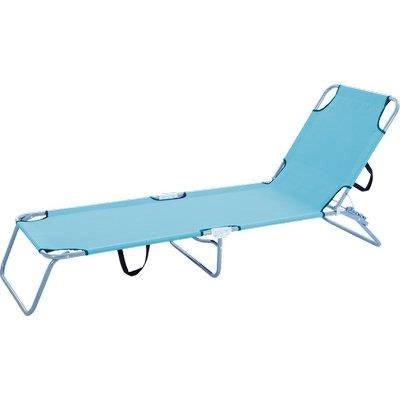 LETTINO MALE DOMUS  ACCIAIO/POLY CELESTE  CM 58X190 H.CM 27