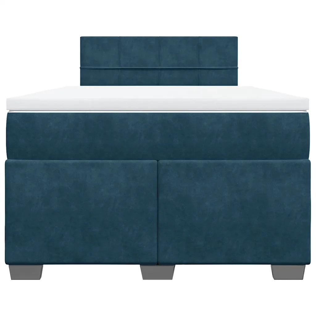 Giroletto a Molle con Materasso Blu Scuro 120x200 cm in Velluto 3286286