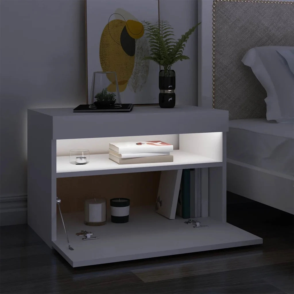 Mobile TV | Armadietto TV | Mobile Porta TV con Luci LED Bianco 60x35x40 cm