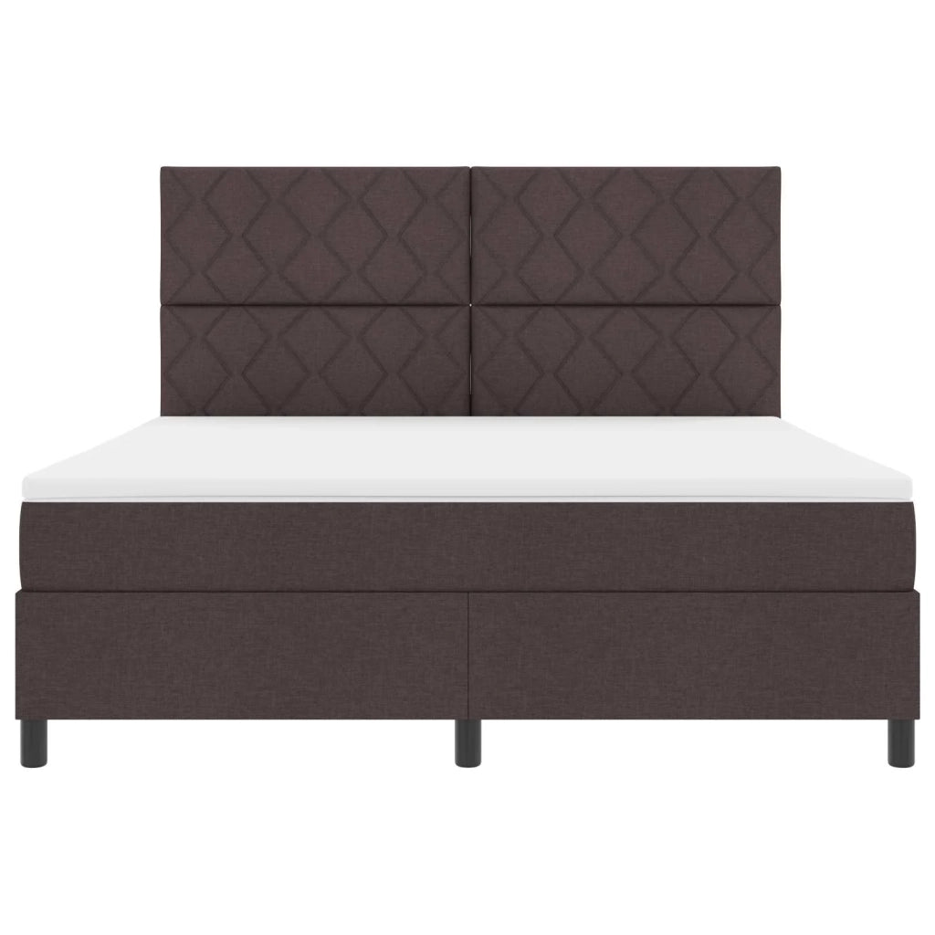 Letto a molle con testiera Marrone scuro 180 x 200 cm Tessuto 3342966