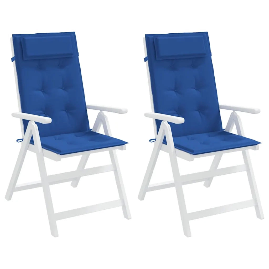 Cuscini Sedia con Schienale Alto 2 pz Blu Reale Tessuto Oxford 361904