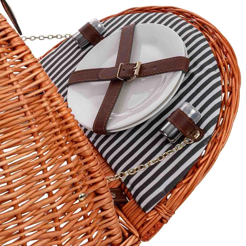 Cestino da picnic per 2 persone, marrone, 40x28x14/40h cm