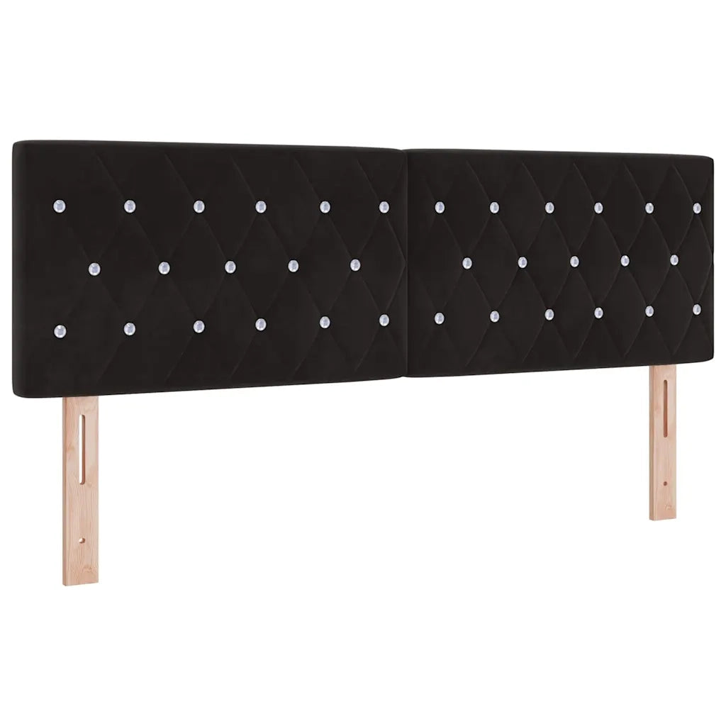 Letto a molle con materasso Nero 140 x 190 cm Velluto 3339106